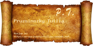 Pruzsinszky Tullia névjegykártya